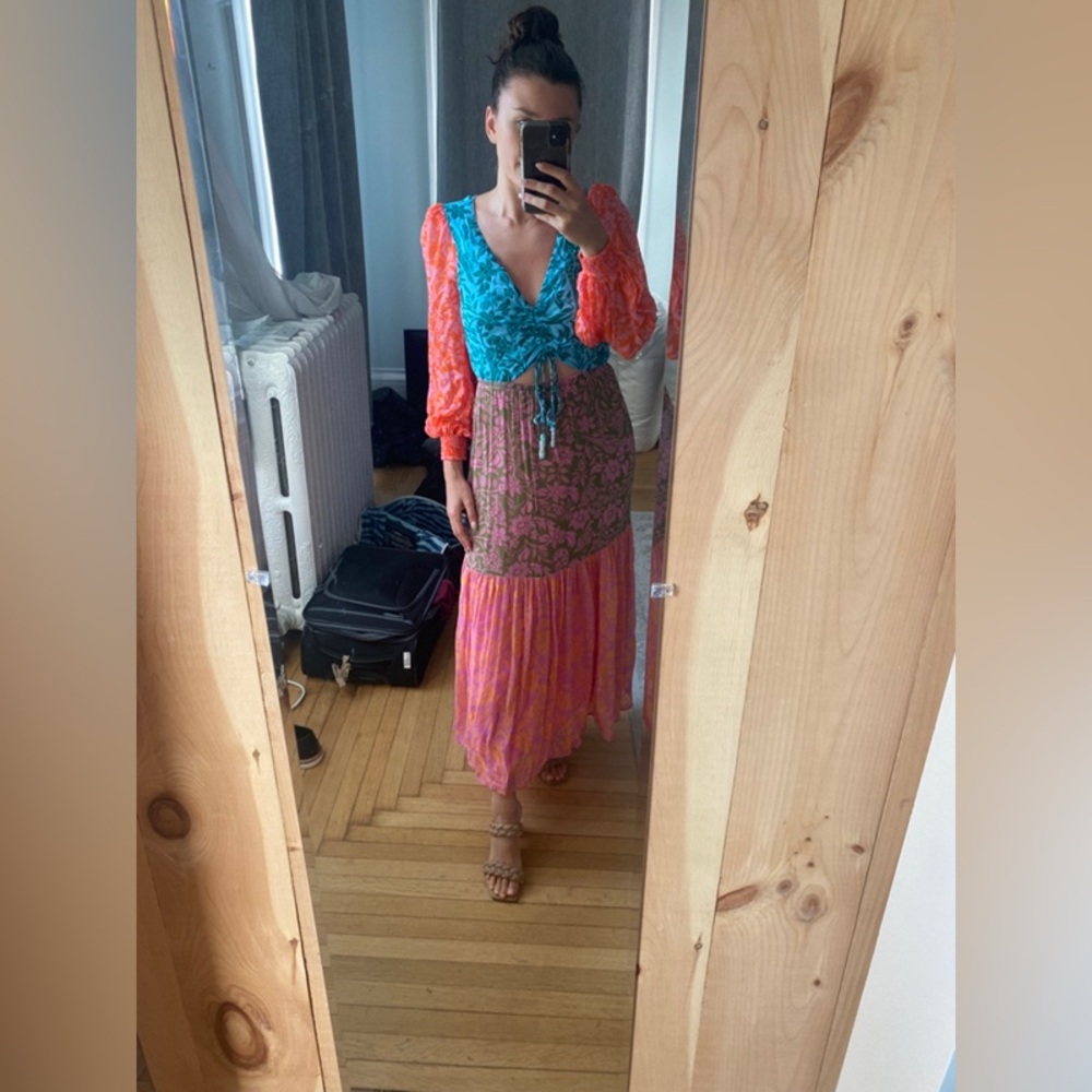 Farm Rio Colorblock Printed Maxi Dress - Picture 4 of 15